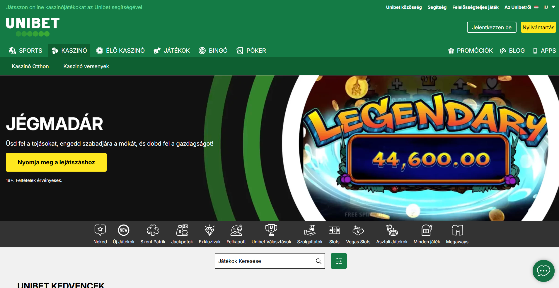 Unibet Kaszinó áttekintés