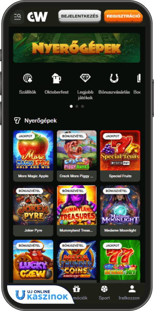 cashwin casino online nyerőgépek