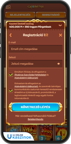 cleobetra casino regisztrációs folyamat