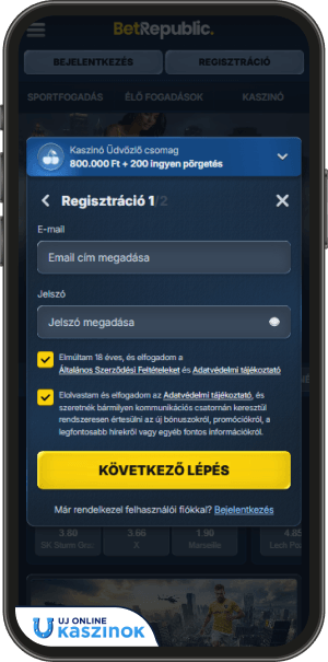 betrepublic casino regisztrációs folyamat