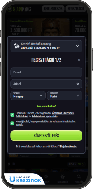 slimking casino regisztrációs folyamat