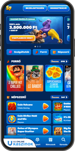 spinfin casino játék előcsarnoka