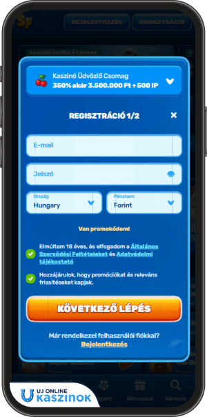 spinfin casino regisztrációs folyamat