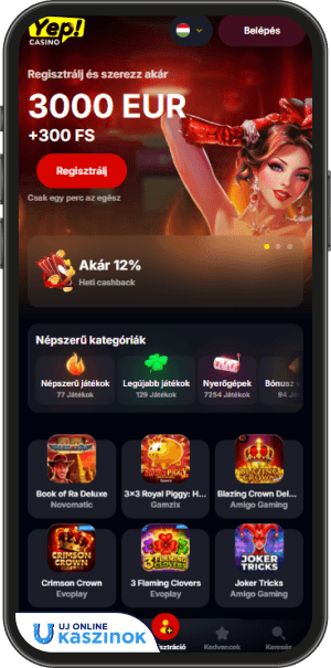 yep casino játék előcsarnoka