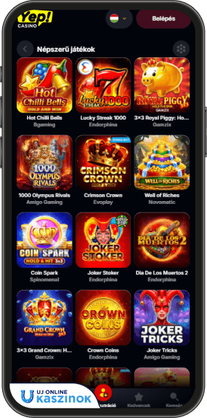 yep casino online nyerőgépek